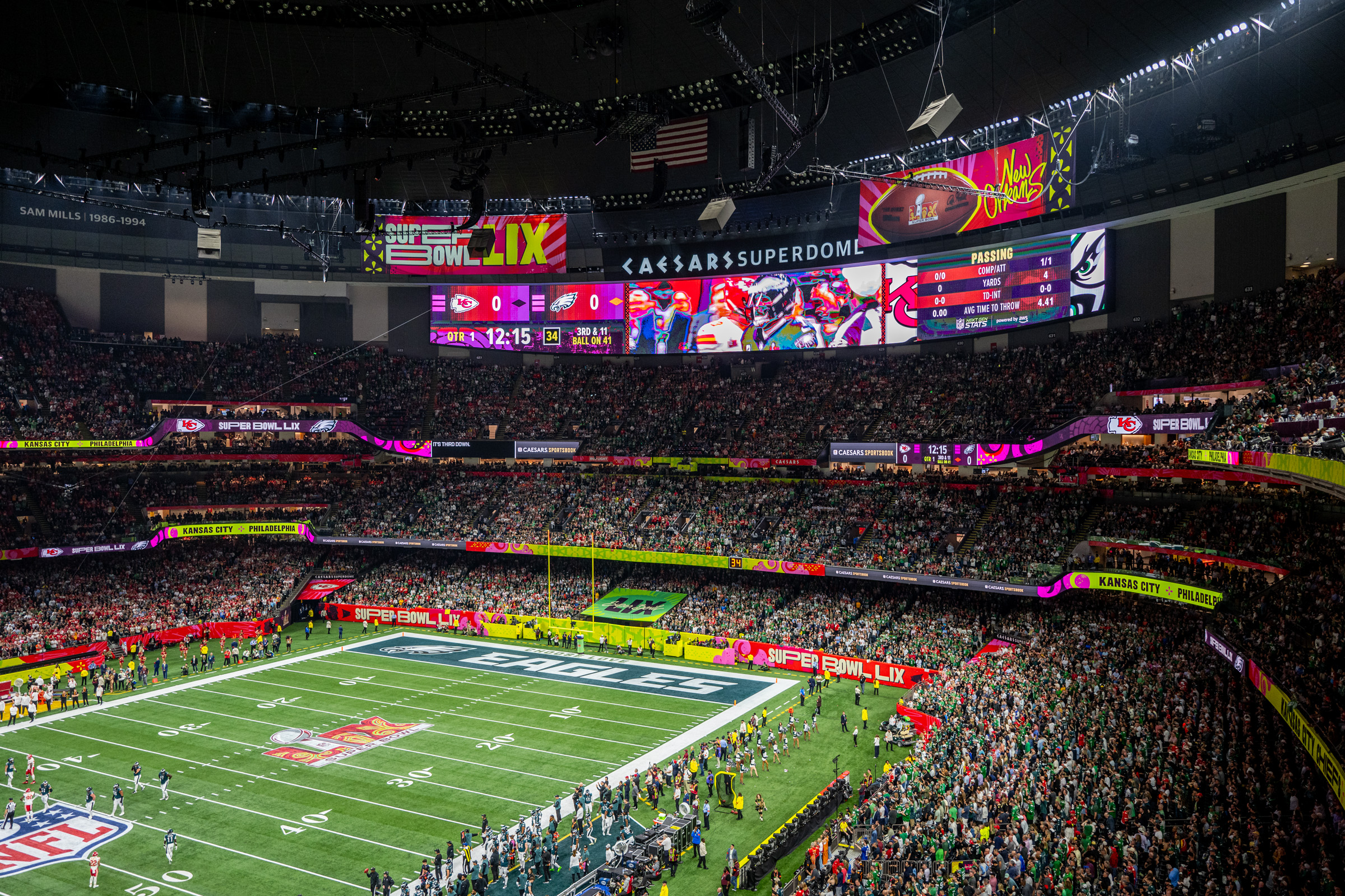 View inside stadium during Super Bowl LIX